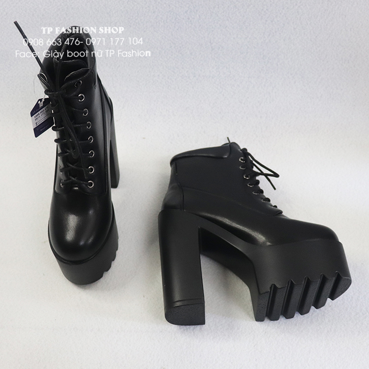 Boot nữ đế vuông 14cm màu đen MANG NHẸ- CHẮC CHẮN- TÔN DÁNG GBN19201