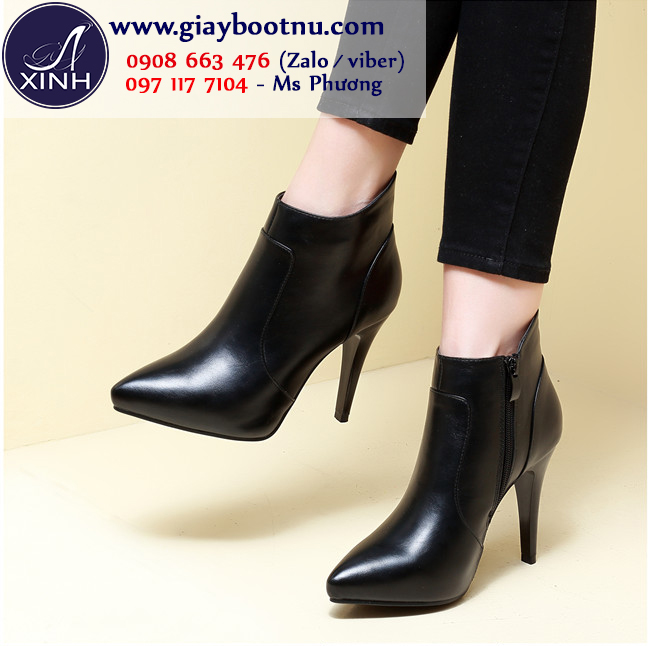 Giày boot nữ cao gót đơn giản sang trọng GBN15701