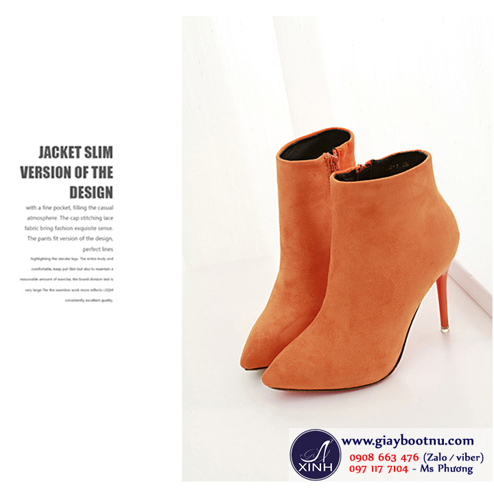 Giày boot nữ quyến rũ màu cam GBN5801