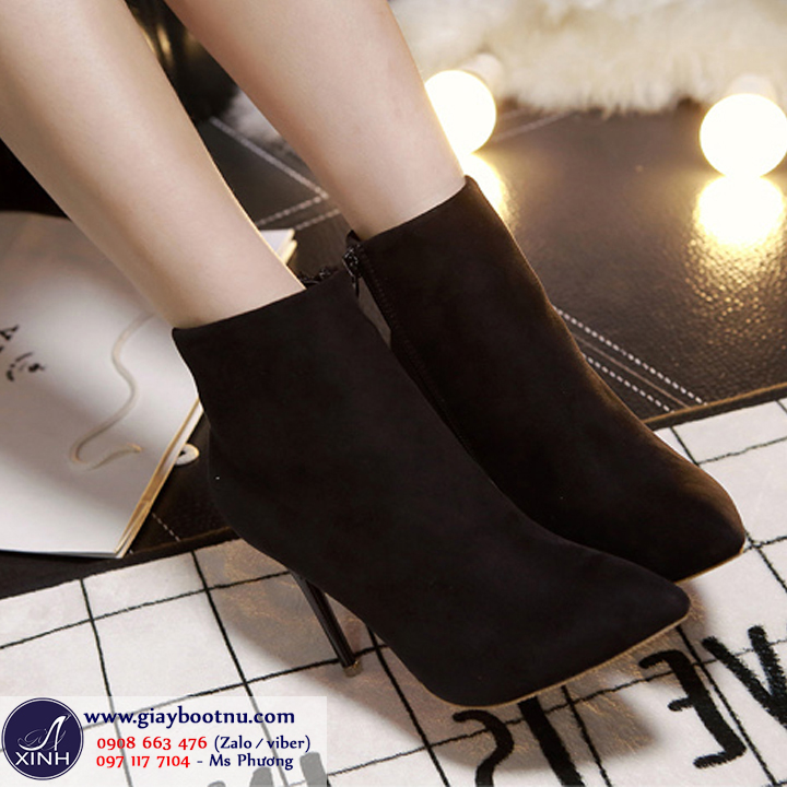 Giày boot nữ cổ ngắn màu đen trẻ trung sang trọng được dự đoán làm dậy sóng thời trang 2017