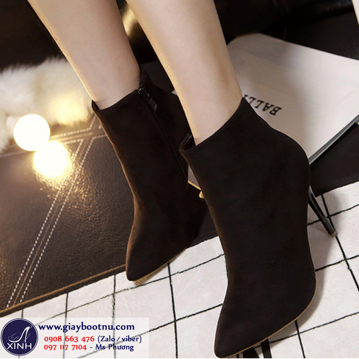 Chọn những kiểu giày boot nữ  cao gót có thiết kế đơn giản và sang trọng!