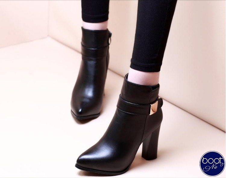 Giày boot nữ đế vuông  sang trọng GBN60 mẫu giày tượng trưng cho biểu tượng thời trang 