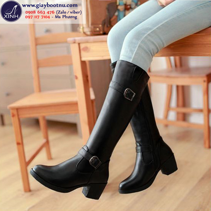 Giày boot nữ cổ cao cao bồi giữ ấm cơ thể trong mùa đông!