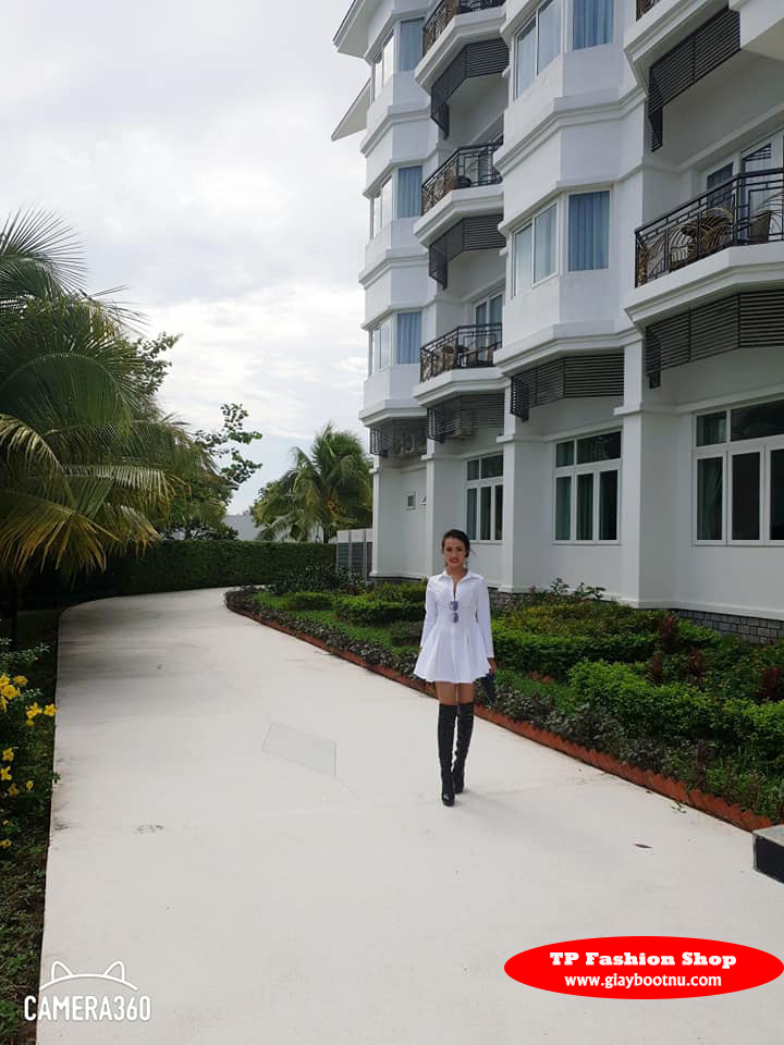 Boot nữ da màu đen cổ cao sành điệu GCC10601 Boot nữ da màu đen cổ cao sành điệu GCC10601