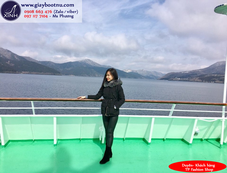 Boot nữ cổ lửng độn đế màu đen GBN12602 Boot nữ cổ lửng độn đế màu đen GBN12602