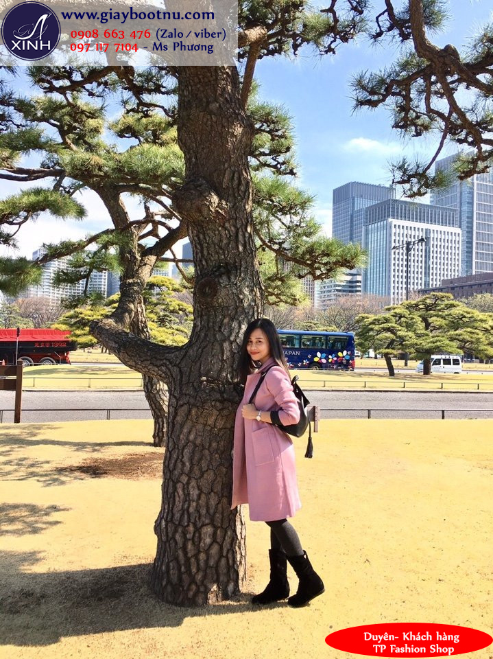 Boot nữ cổ lửng độn đế màu đen GBN12602 Boot nữ cổ lửng độn đế màu đen GBN12602