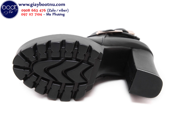 Boot nữ cổ ngắn đế thô sành điệu cao gót GBN170 Boot nữ cổ ngắn đế thô sành điệu cao gót GBN170