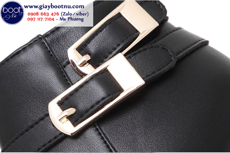 Boot nữ cổ ngắn đế thô sành điệu cao gót GBN170
