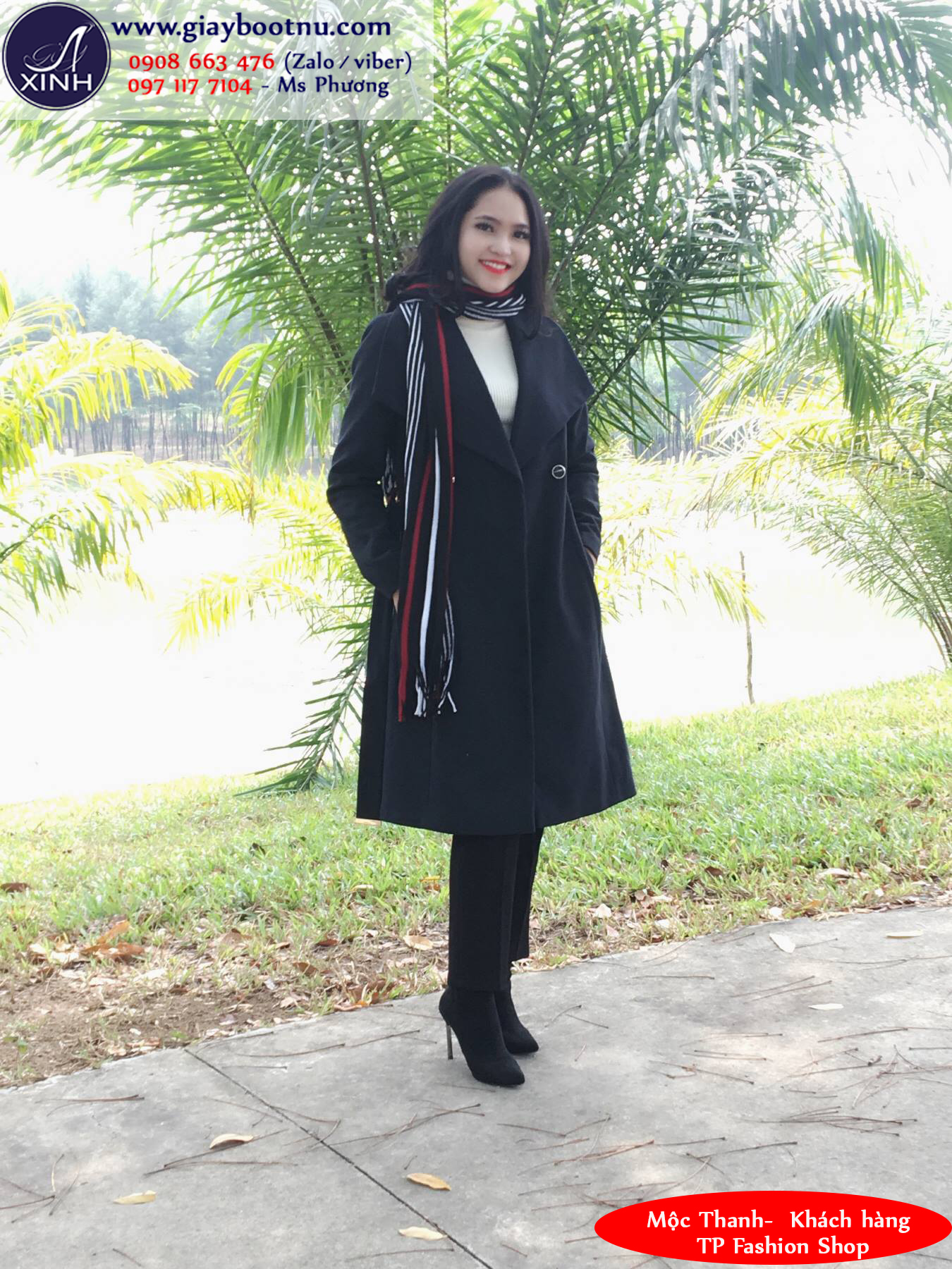 Boot tất cổ lửng da lộn sành điệu màu đen GBN19001 Boot tất cổ lửng da lộn sành điệu màu đen GBN19001