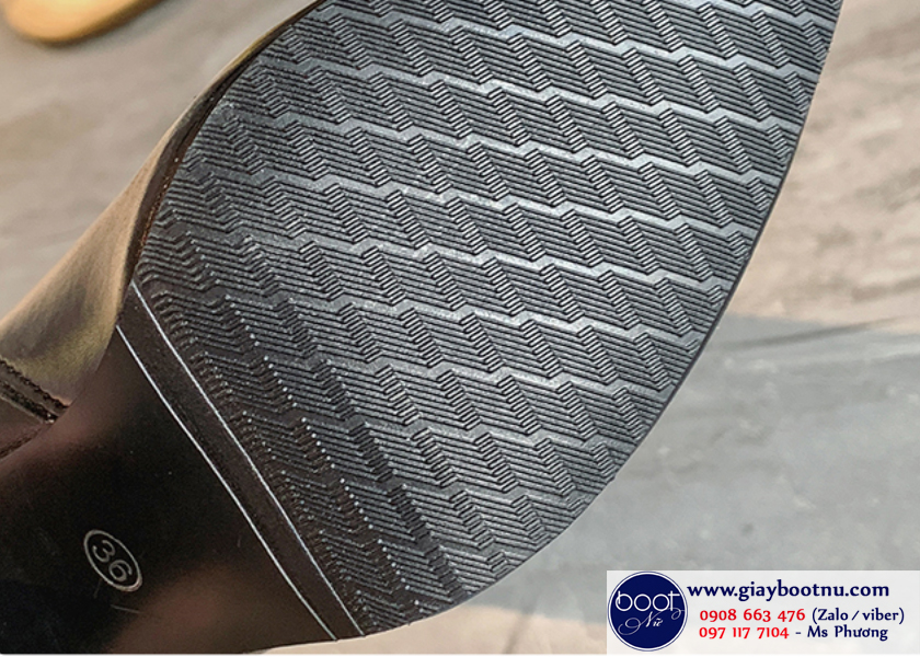 Boot nữ cổ cao gót vuông ngang đùi da bóng GCC0801 Boot nữ cổ cao gót vuông ngang đùi da bóng GCC0801