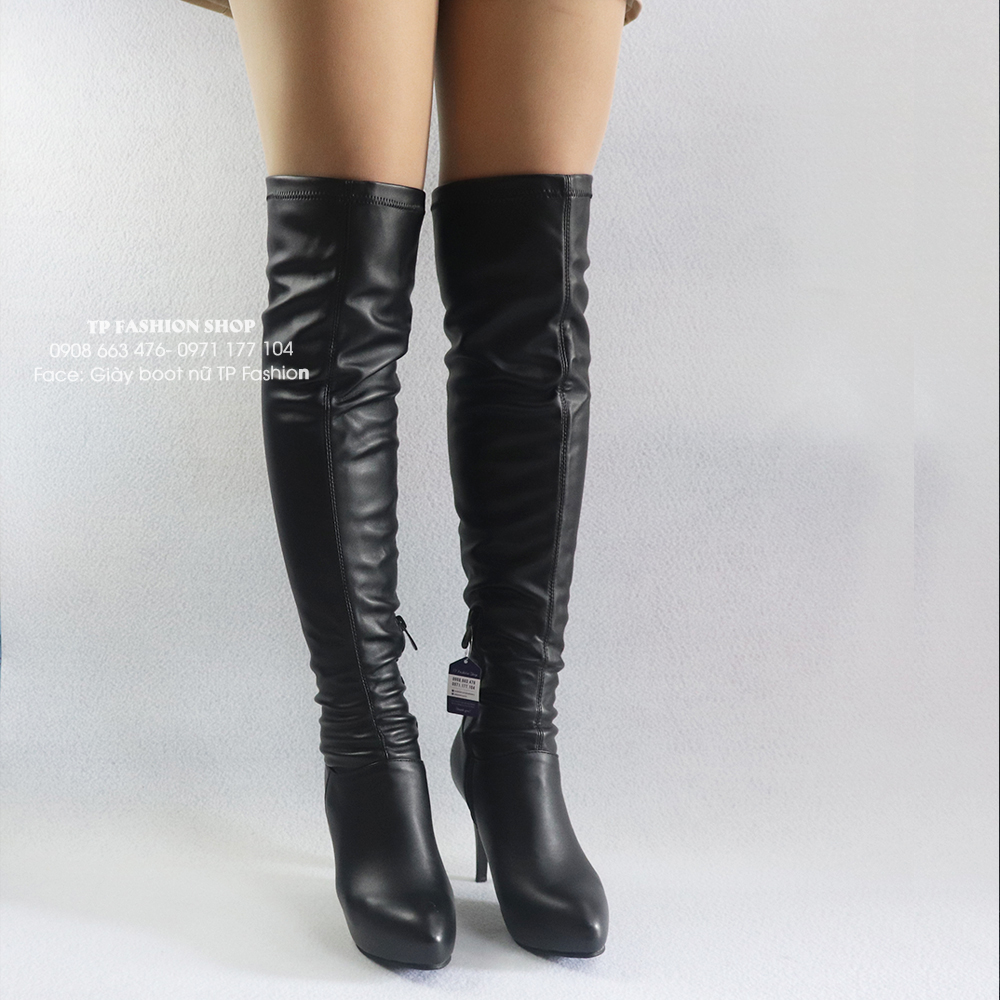 Giày boot nữ da cổ cao GÓT NHỌN CAO 10CM trẻ trung GCC10601 Giày boot nữ da cổ cao GÓT NHỌN CAO 10CM trẻ trung GCC10601