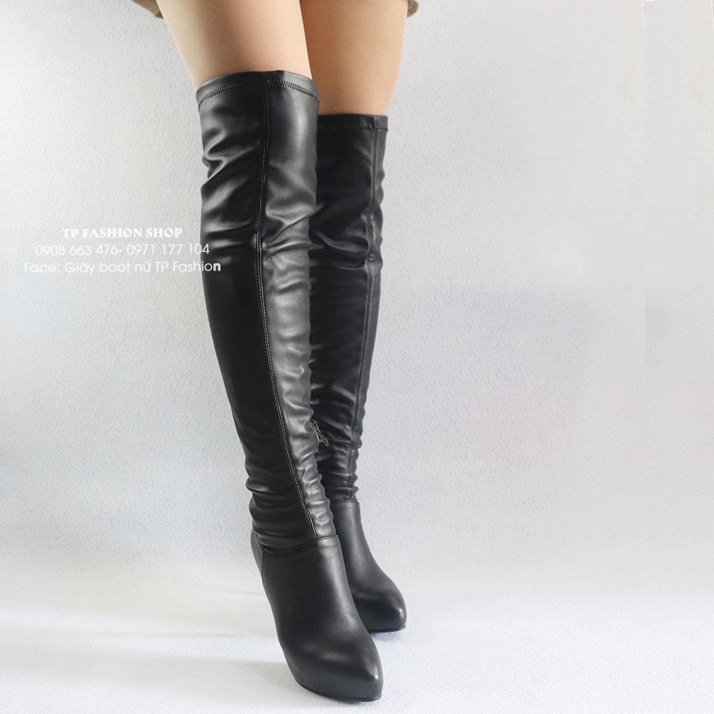 Giày boot nữ da cổ cao GÓT NHỌN CAO 10CM trẻ trung GCC10601 Giày boot nữ da cổ cao GÓT NHỌN CAO 10CM trẻ trung GCC10601