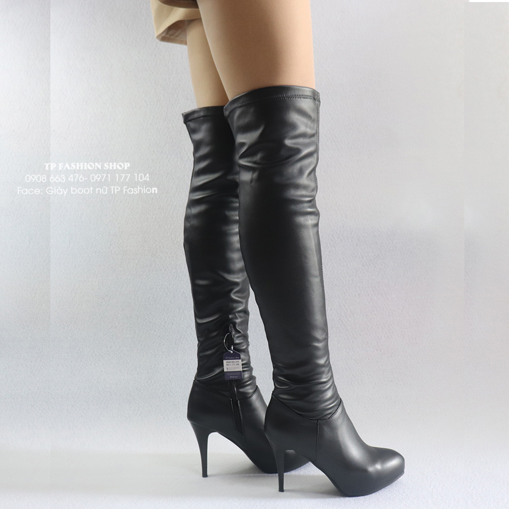 Giày boot nữ da cổ cao GÓT NHỌN CAO 10CM trẻ trung GCC10601 Giày boot nữ da cổ cao GÓT NHỌN CAO 10CM trẻ trung GCC10601