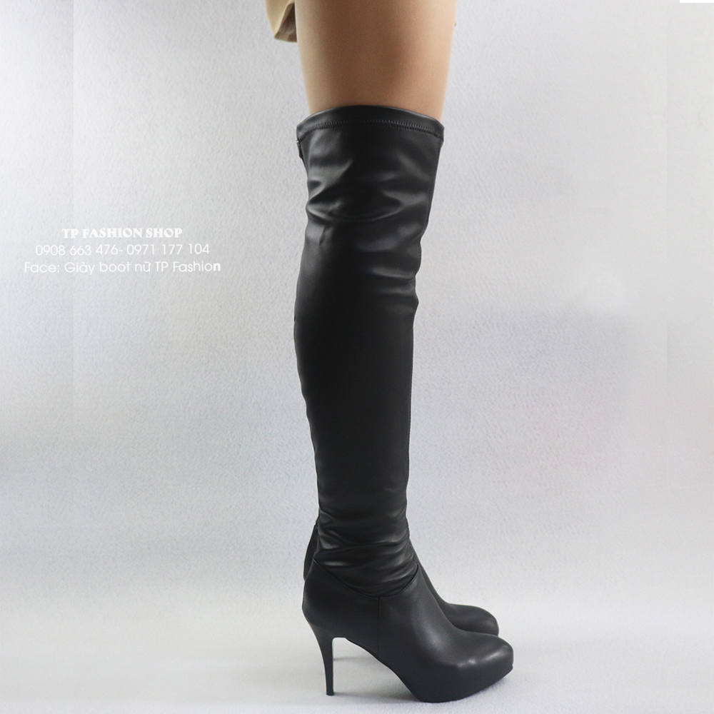 Giày boot nữ da cổ cao GÓT NHỌN CAO 10CM trẻ trung GCC10601 Giày boot nữ da cổ cao GÓT NHỌN CAO 10CM trẻ trung GCC10601