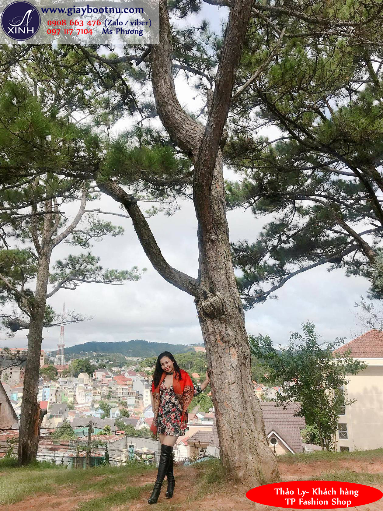 Khánh Ly xinh đẹp và thời thượng với giày boot nữ ống cao da bóng GCC10601 Khánh Ly xinh đẹp và thời thượng với giày boot nữ ống cao da bóng GCC10601