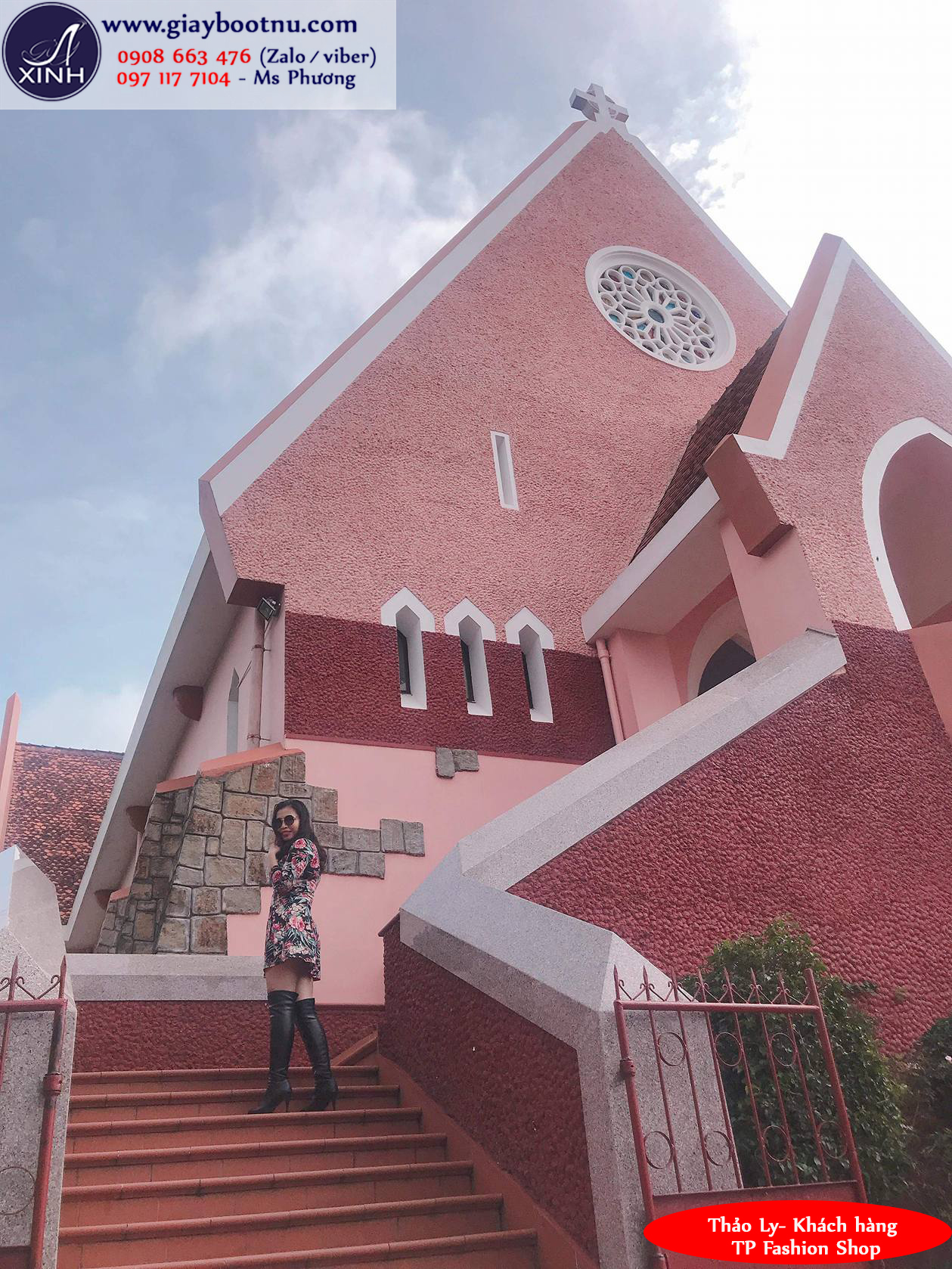 Khánh Ly xinh đẹp và thời thượng với giày boot nữ ống cao da bóng GCC10601 Khánh Ly xinh đẹp và thời thượng với giày boot nữ ống cao da bóng GCC10601