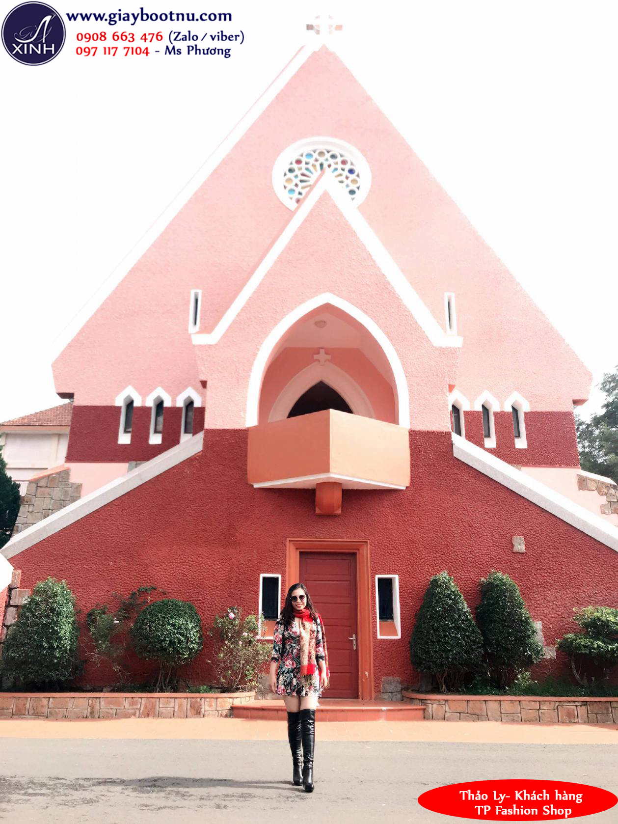 Khánh Ly xinh đẹp và thời thượng với giày boot nữ ống cao da bóng GCC10601 Khánh Ly xinh đẹp và thời thượng với giày boot nữ ống cao da bóng GCC10601