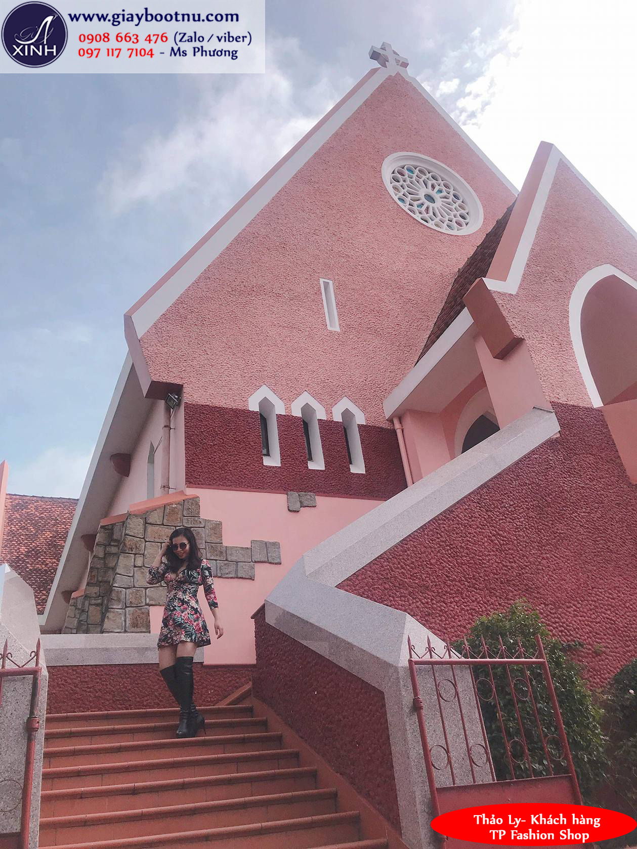 Khánh Ly xinh đẹp và thời thượng với giày boot nữ ống cao da bóng GCC10601 Khánh Ly xinh đẹp và thời thượng với giày boot nữ ống cao da bóng GCC10601