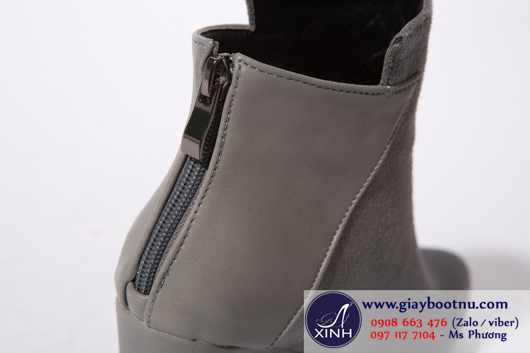 Giày boot nữ đế xuồng cổ ngắn sang trọng cao 6.5cm GBN13901