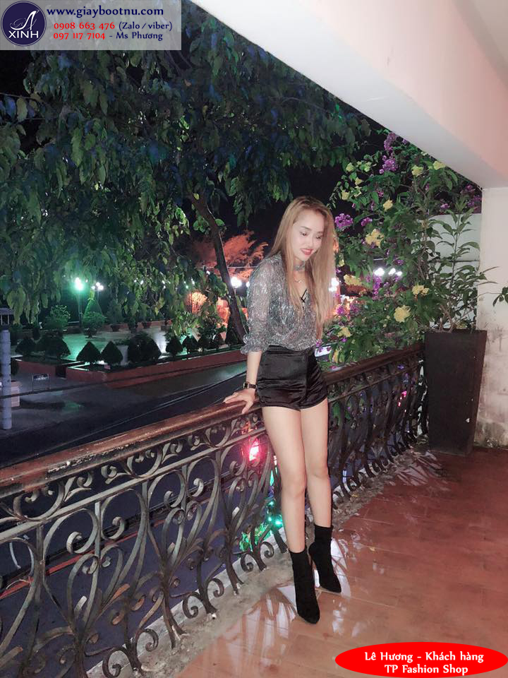 Lê Hương sành điệu - hiện đại với giày boot nữ cổ lửng gót nhọn GBN19001 Lê Hương sành điệu - hiện đại với giày boot nữ cổ lửng gót nhọn GBN19001