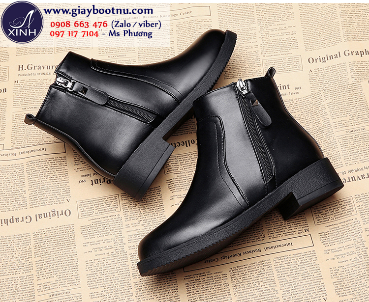 Giày boot nữ đế trệt GBN191 mẫu giày dành riêng cho phong cách thời trang đơn giản