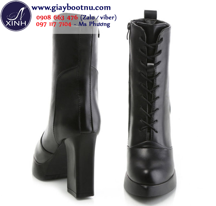Boot nữ đế vuông bụi bặm cá tính GBN45 Boot nữ đế vuông bụi bặm cá tính GBN45