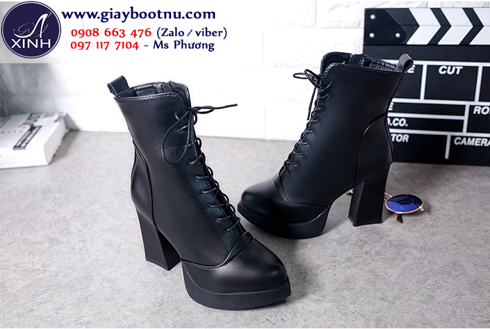 Boot nữ đế vuông bụi bặm cá tính GBN45 Boot nữ đế vuông bụi bặm cá tính GBN45