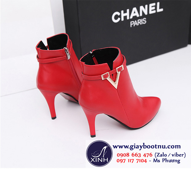Giày boot nữ cổ ngắn chữ V GBN9202 đại điện cho phong cách nữ tính ngọt ngào