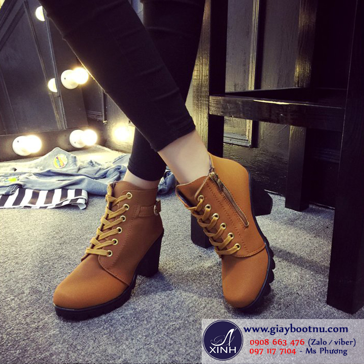 Giày boot nữ da bò đế bảng cao 8cm đệm mũi 3cm dễ dàng di chuyển! Giày boot nữ da bò đế bảng cao 8cm đệm mũi 3cm dễ dàng di chuyển!