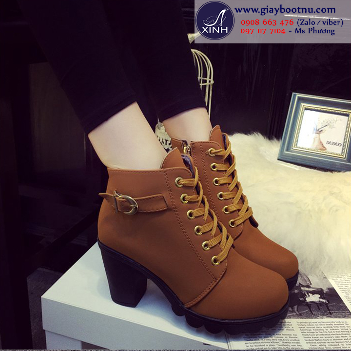 Giày boot nữ da bò đế bảng cao 8cm đệm mũi 3cm dễ dàng di chuyển! Giày boot nữ da bò đế bảng cao 8cm đệm mũi 3cm dễ dàng di chuyển!