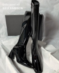 Giày boot nữ cổ cao DƯỚI GỐI chất da bóng mềm ôm chân gót trụ SANG CHẢNH GCC47A Giày boot nữ cổ cao DƯỚI GỐI chất da bóng mềm ôm chân gót trụ SANG CHẢNH GCC47A