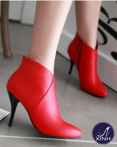 Boot nữ cổ ngắn sexy màu đỏ GBN2602