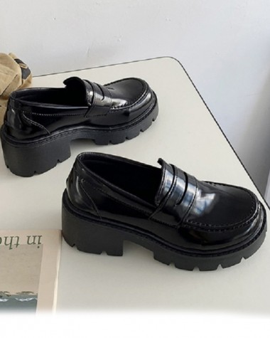 Giày LOAFER nữ ĐẾ CAO 7CM  da bóng đế dầy loại tốt phong cách Hàn Quốc  GBN119A